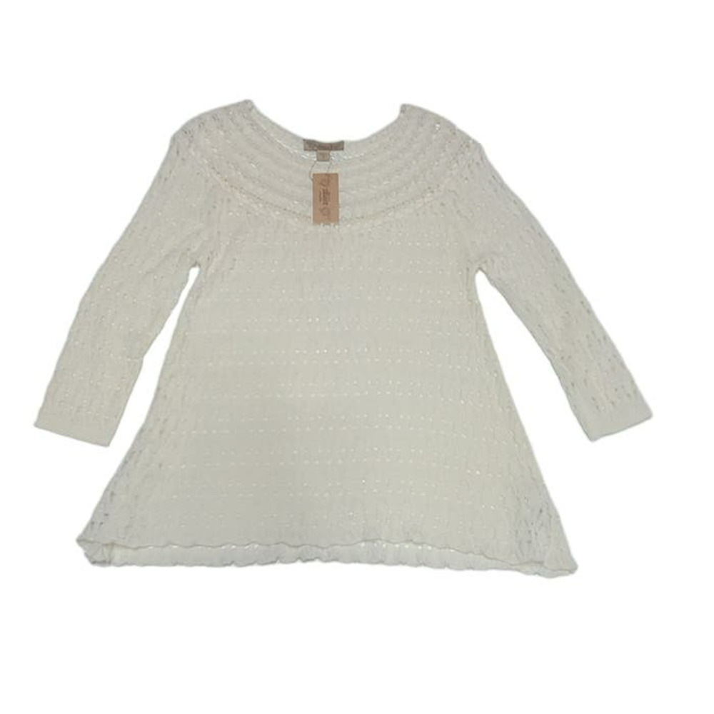Nine West Vintage American Collection Melia white lace blouse women's small
